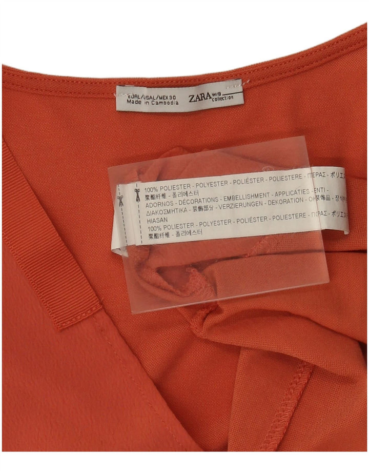 Женская блузка оверсайз Zara UK 16, большой оранжевый полиэстер