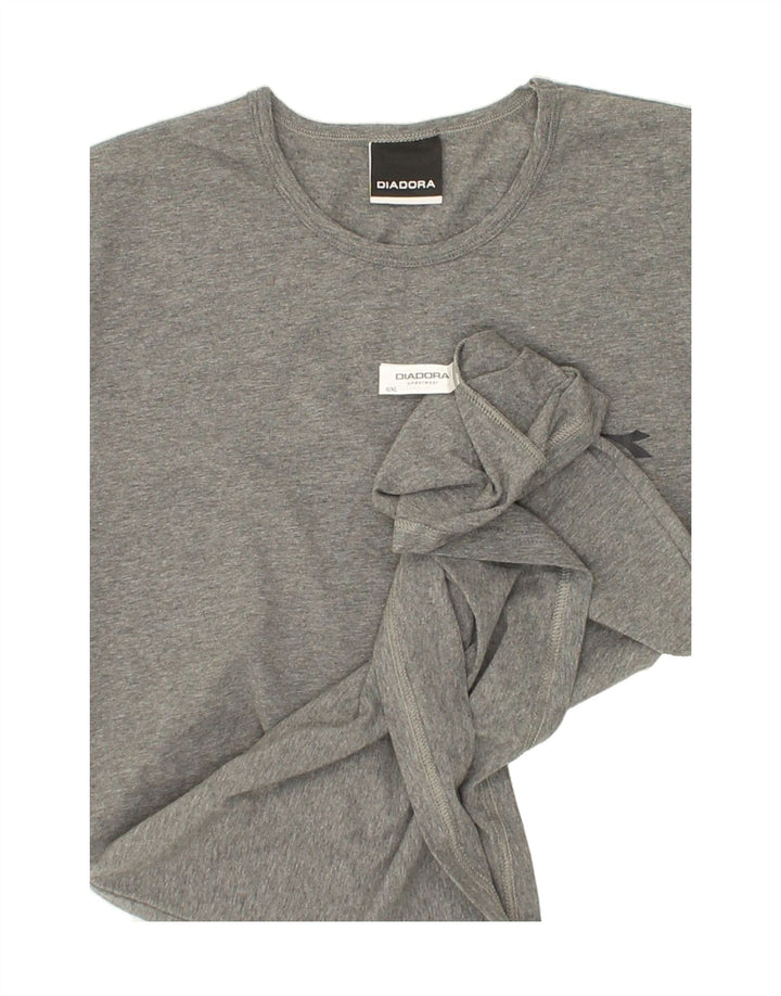 DIADORA Womens T-Shirt Top Medium Grey Cotton Vintage Diadora and Second-Hand Diadora from Messina Hembry 