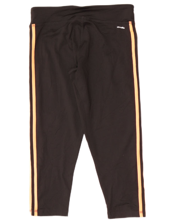 Женские леггинсы-капри Adidas UK 12, средние черные спортивные