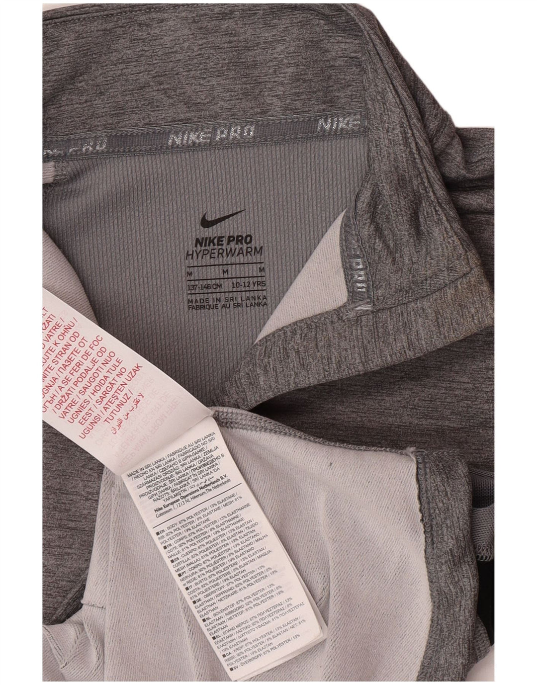 Спортивный костюм-пуловер Nike для девочек 10–11 лет, средний серый цвет с цветными блоками