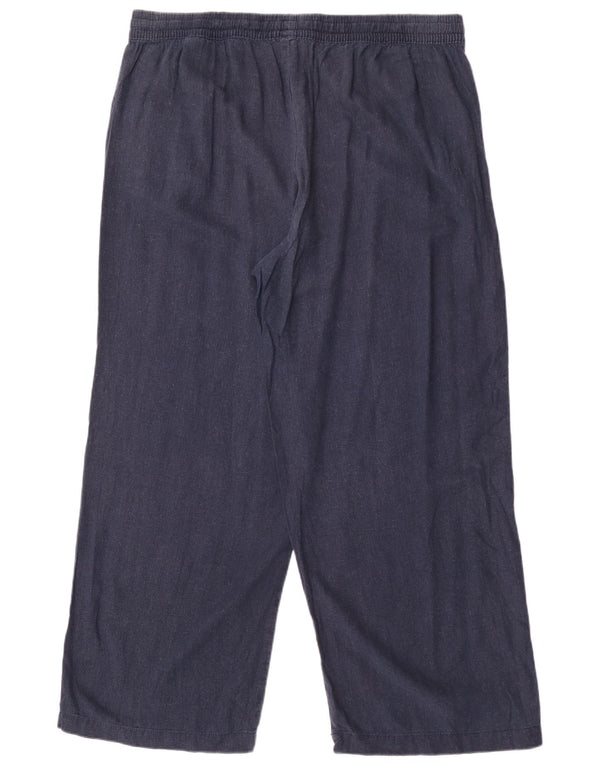 Женские широкие брюки чинос Marks & Spencer UK 20 2XL W38 L30 Темно-синие