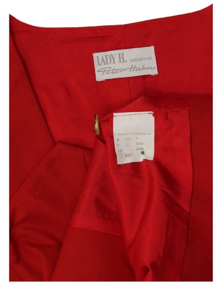 PETER HAHN Женский укороченный жилет UK 20 2XL из натуральной шерсти красного цвета с цветочным принтом