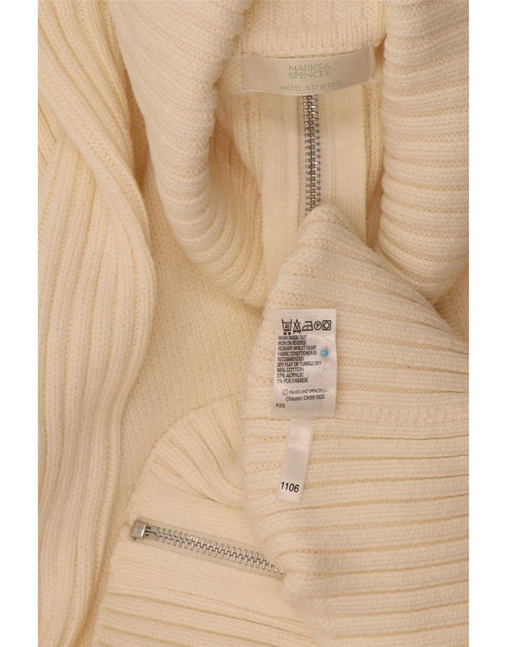 Женский кардиган с молнией во всю длину Marks & Spencer UK 16, большой Off White