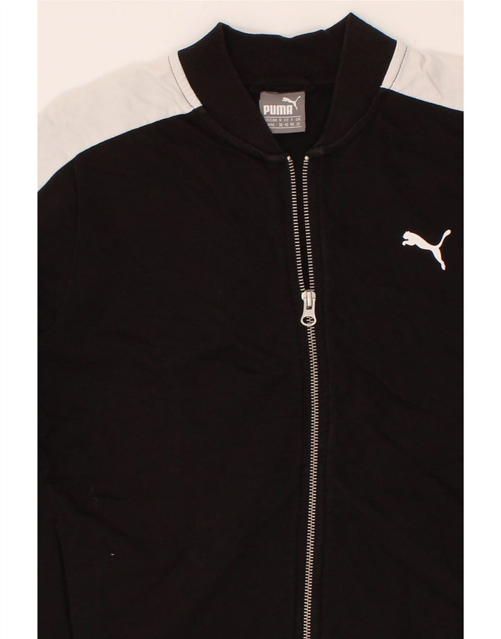 PUMA Womens Tracksuit Top Jacket UK 12 Medium  Black Colourblock Cotton Vintage Puma and Second-Hand Puma from Messina Hembry 