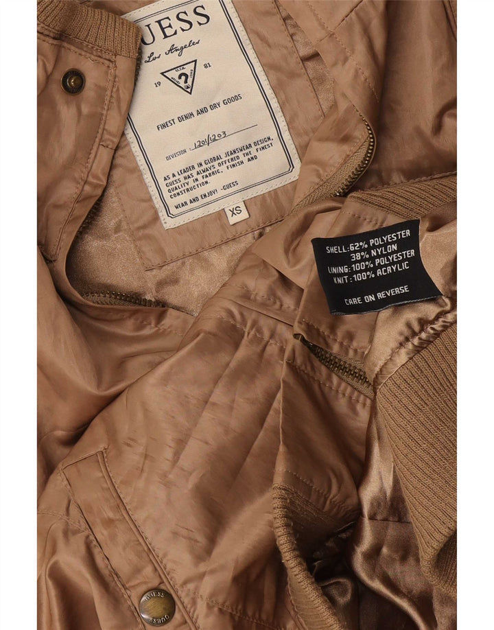 Guess Женский бомбер UK 6 XS Коричневый полиэстер