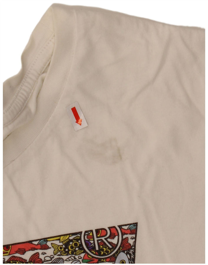 Женская футболка с рисунком Levi's Top UK 16, большой размер, белый хлопок