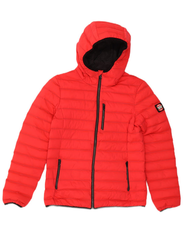 Женская утепленная куртка с капюшоном Superdry UK 10, маленький красный полиэстер