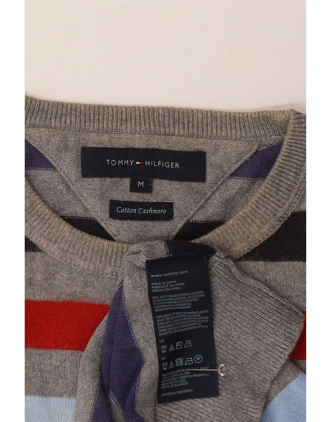 Мужской джемпер с круглым вырезом Tommy Hilfiger, средний разноцветный в полоску