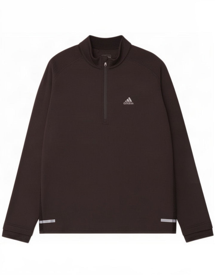 Мужской пуловер Adidas Climaheat с воротником на молнии, спортивный костюм, топ XL, черный полиэстер