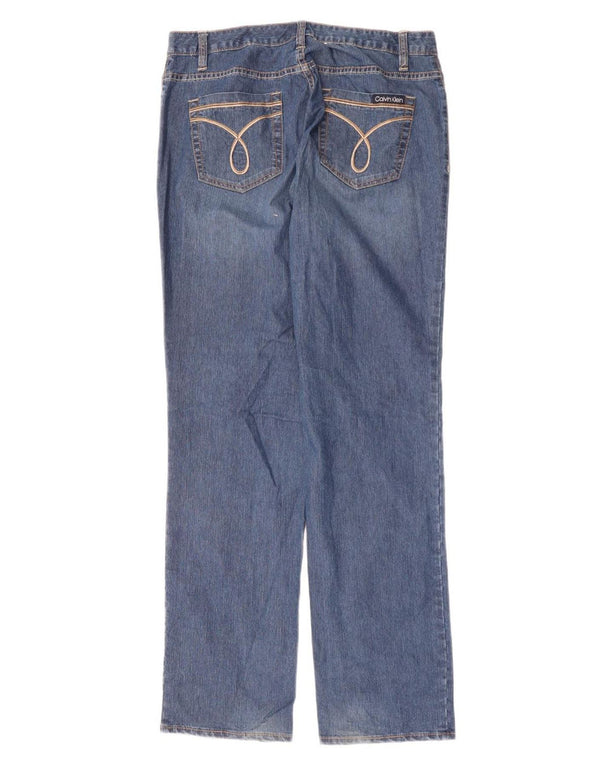 Женские джинсы скинни с высокой талией CALVIN KLEIN США 12, большие W34 L32, синие