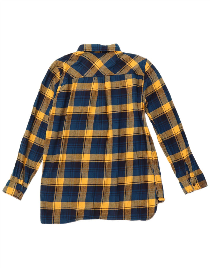 Женская фланелевая рубашка EDDIE BAUER UK 12, средний синий цвет в клетку, хлопок