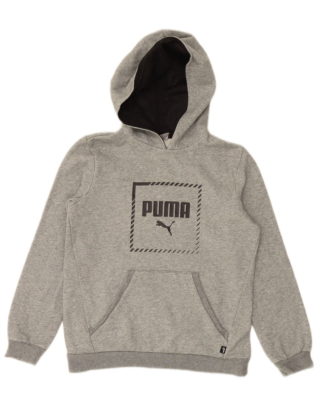 Толстовка с капюшоном PUMA для мальчиков 13-14 лет, серый хлопок