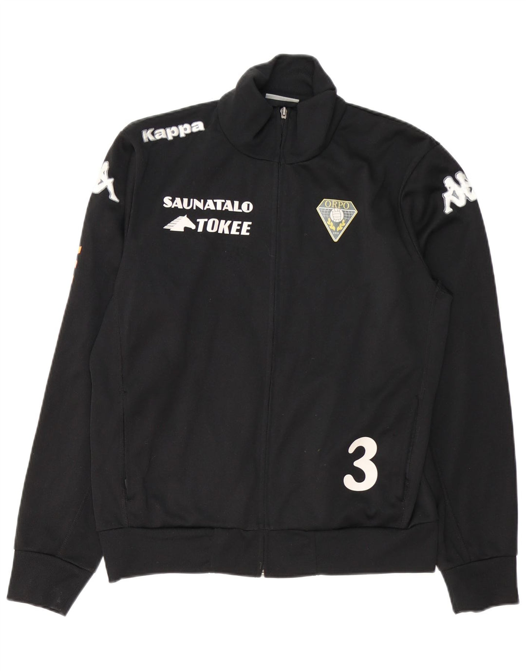 KAPPA Мужской спортивный костюм с графическим рисунком, верхняя куртка, средний черный полиэстер