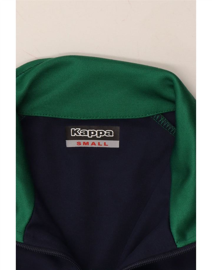 KAPPA Mens Graphic Zip Neck Sweatshirt Jumper Small Green Colourblock Vintage Kappa and Second-Hand Kappa from Messina Hembry 