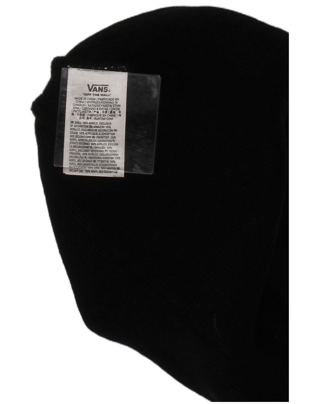 Мужская вязаная шапка-бини Vans, один размер, черный акрил