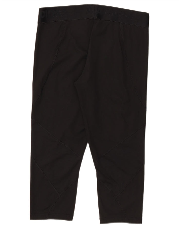 Женские леггинсы-капри Adidas Tech Fit UK 16/18, большой черный полиэстер