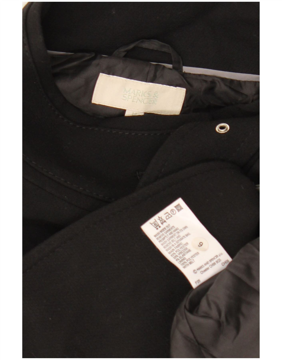 Женское пальто MARKS & SPENCER UK 14, средний черный, полиэстер