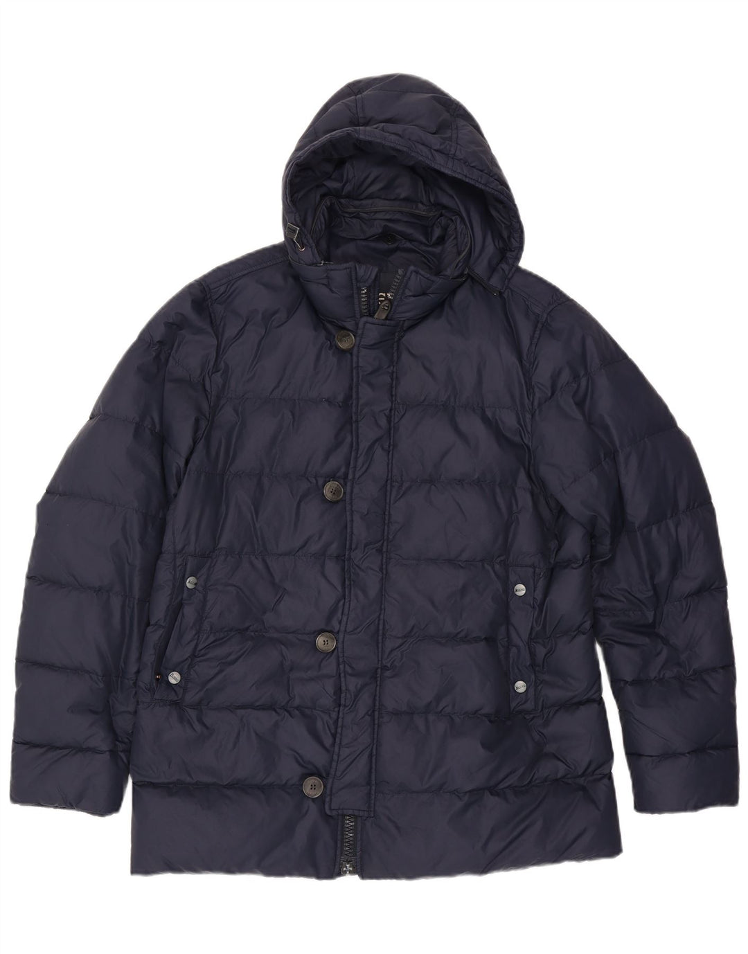 Мужская стеганая куртка Herno с капюшоном UK 38 Medium Navy Blue