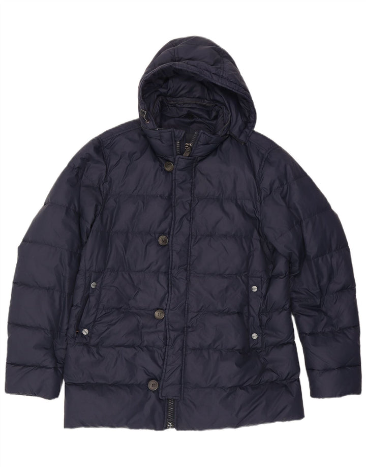 Мужская стеганая куртка Herno с капюшоном UK 38 Medium Navy Blue