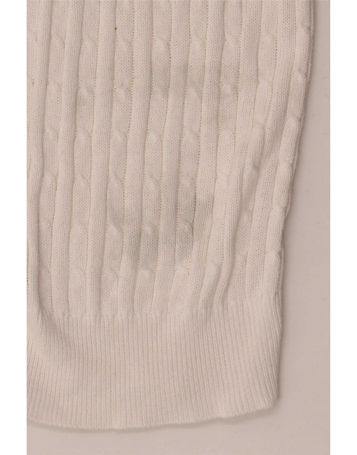 Женский кардиган Zara UK 12, средний белый хлопковый свитер