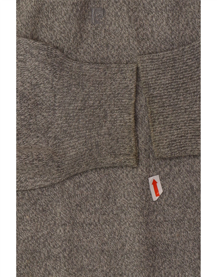 PIERRE CARDIN Mens V-Neck Jumper Sweater Large Grey Acrylic