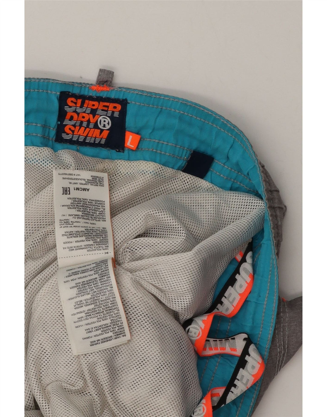 Мужские шорты для плавания Superdry с рисунком, большие серые, полиэстер