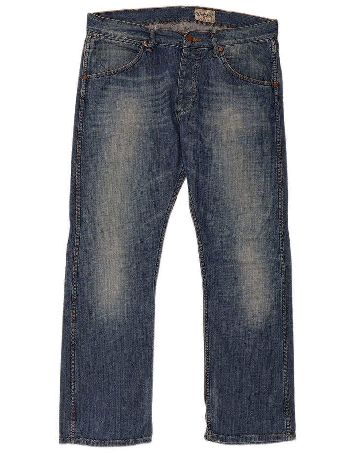WRANGLER Mens Ace Straight Jeans W34 L30 Blue Cotton