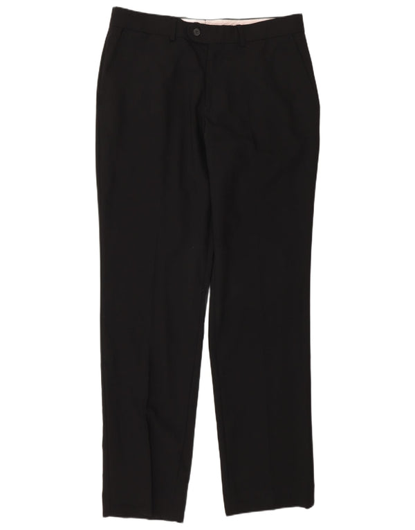 Мужские прямые костюмные брюки Zara EU 42, большие W32 L34, черные, шерстяные