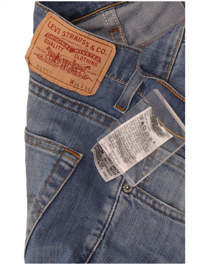 Мужские прямые джинсы Levi's W34 L28 синие, хлопок