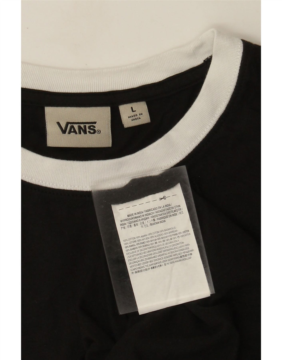 Мужская футболка с рисунком Vans, большой черный хлопок с геометрическим рисунком