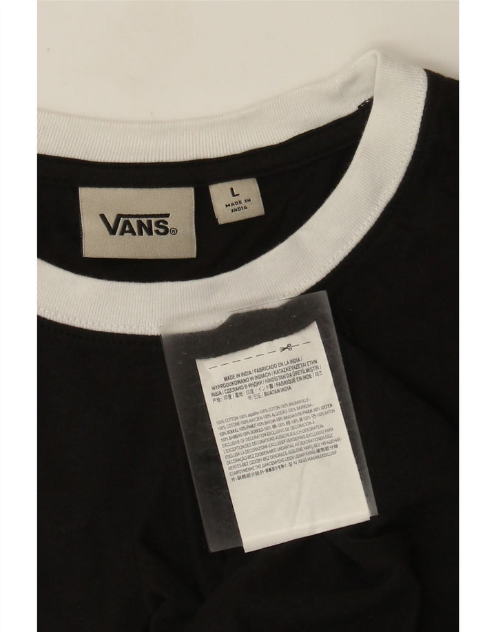 Мужская футболка с рисунком Vans, большой черный хлопок с геометрическим рисунком