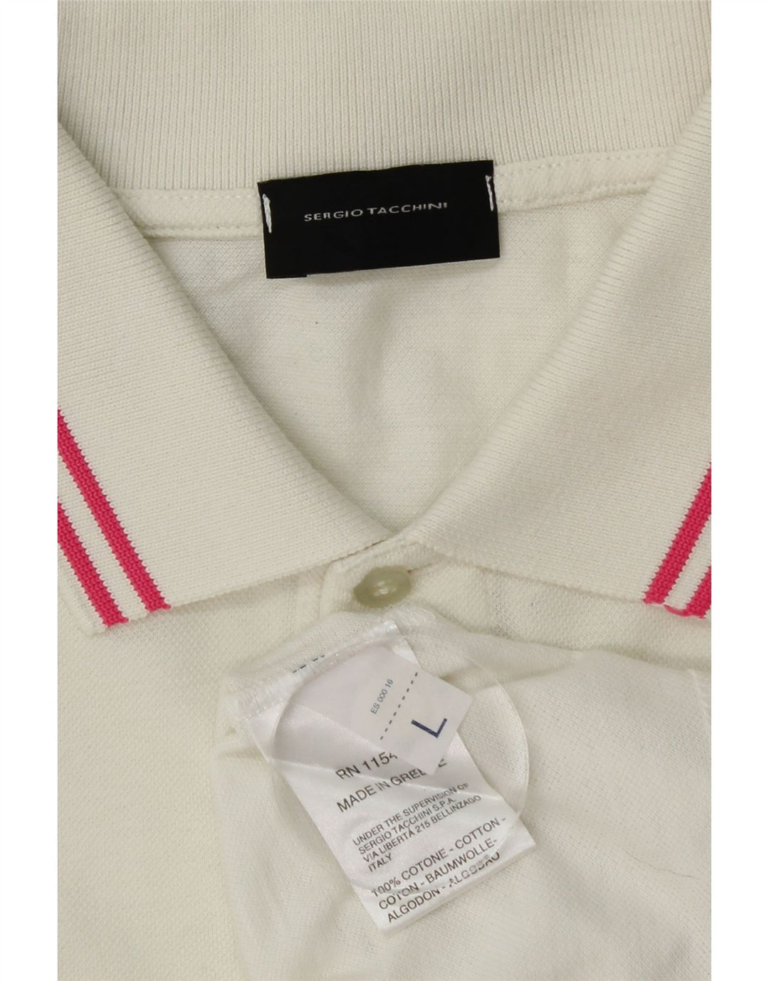 Мужская рубашка поло с длинным рукавом SERGIO TACCHINI, большой размер, белый хлопок