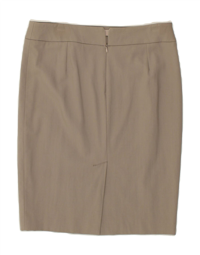 ARMANI Womens Pencil Skirt IT 42 Medium W30 Beige Wool Vintage Armani and Second-Hand Armani from Messina Hembry 