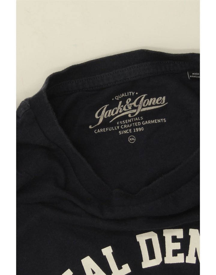 Мужская футболка с рисунком Jack & Jones Top 2XL темно-синяя