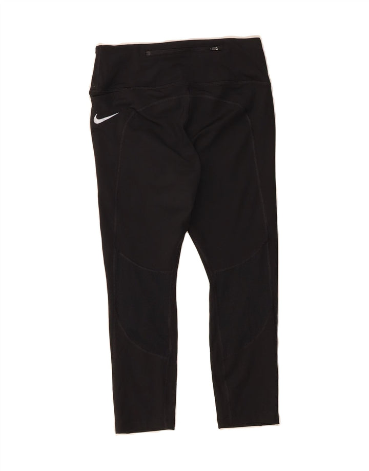 NIKE Womens Capri Leggings UK 12 Medium  Black Polyester Vintage Nike and Second-Hand Nike from Messina Hembry 