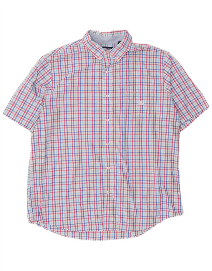 Мужская рубашка с коротким рукавом Chaps Easy Care, 2XL, хлопковая разноцветная клетка