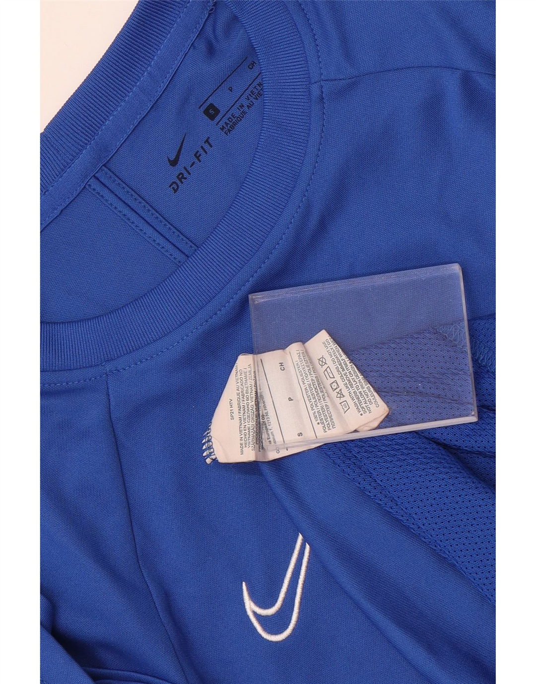 Мужская футболка NIKE Dri Fit, маленький синий полиэстер с цветными блоками