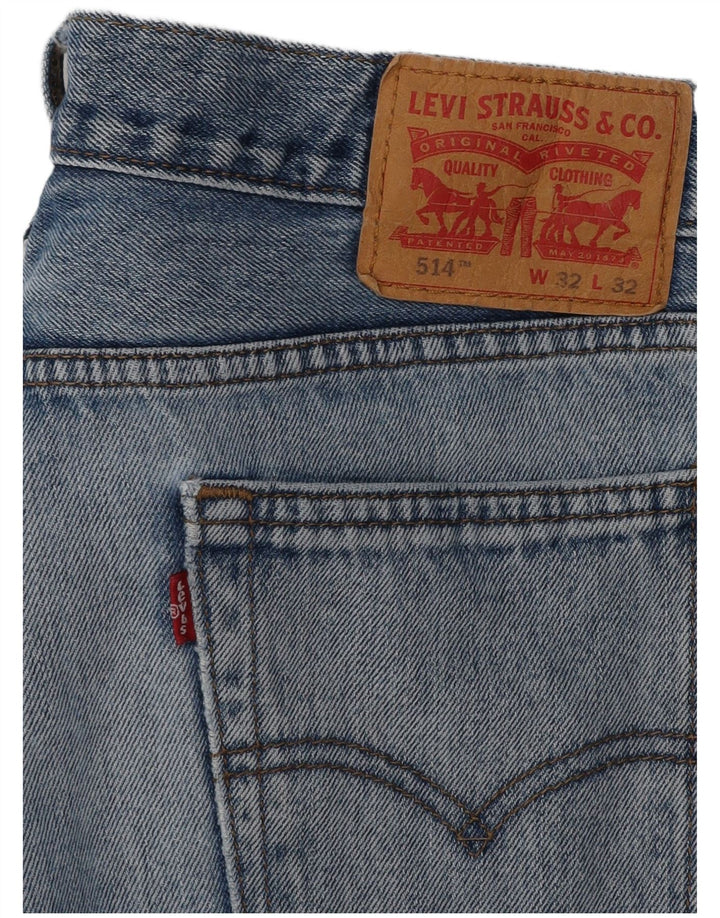 Мужские прямые джинсы LEVI'S 514 W32 L32 синие, хлопок