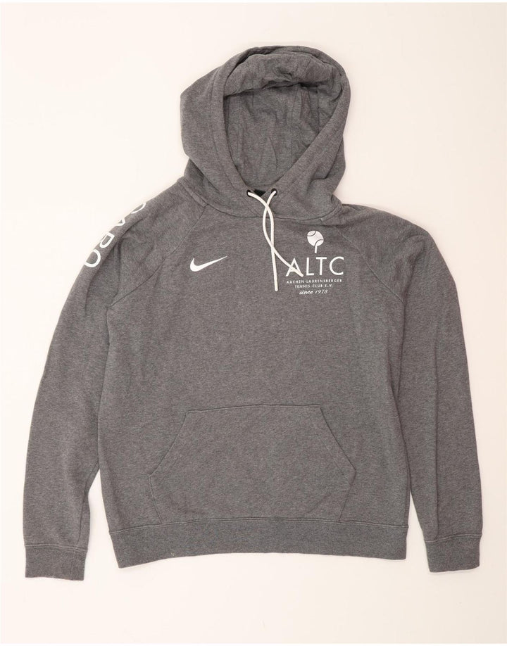 Мужской джемпер с капюшоном NIKE, серый, хлопковый, среднего размера