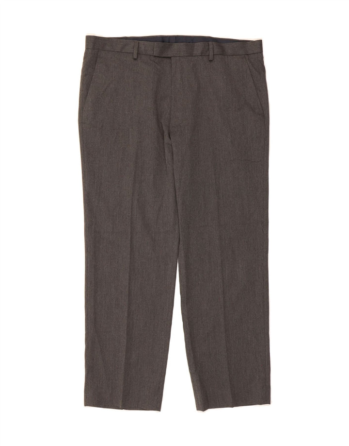 MARKS & SPENCER Mens Straight Suit Trousers W38 L29 Grey Polyester Vintage Marks & Spencer and Second-Hand Marks & Spencer from Messina Hembry 
