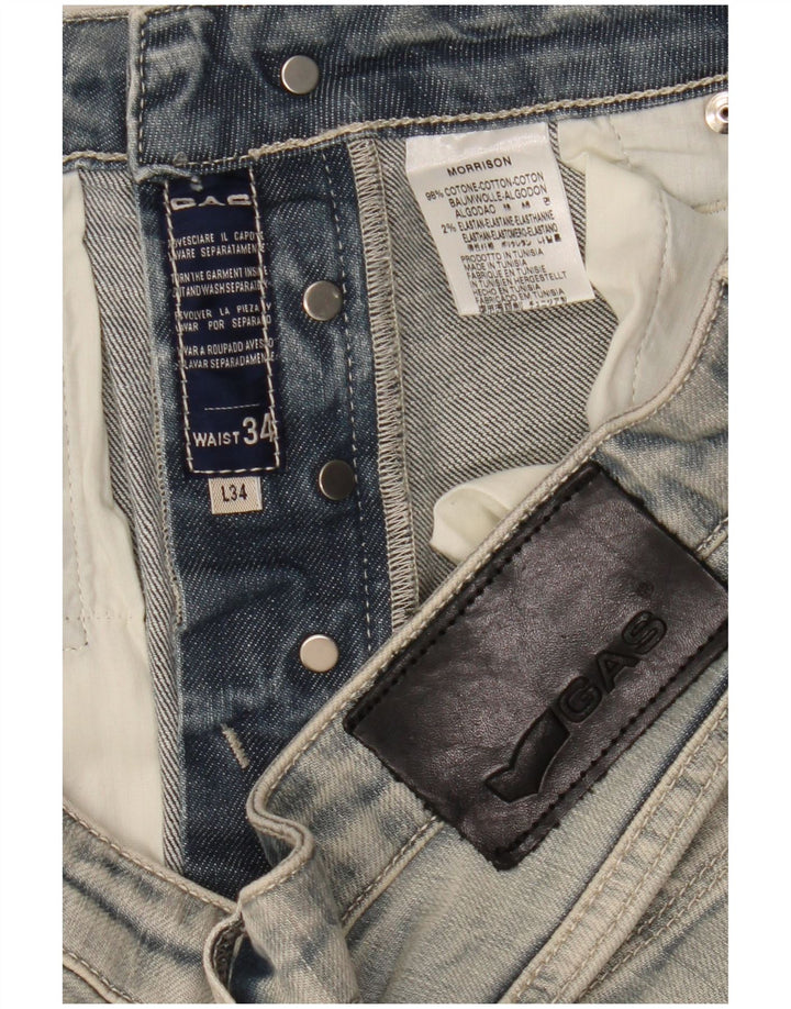 Мужские джинсы Gas Morrison Slim W34 L34, синий хлопок