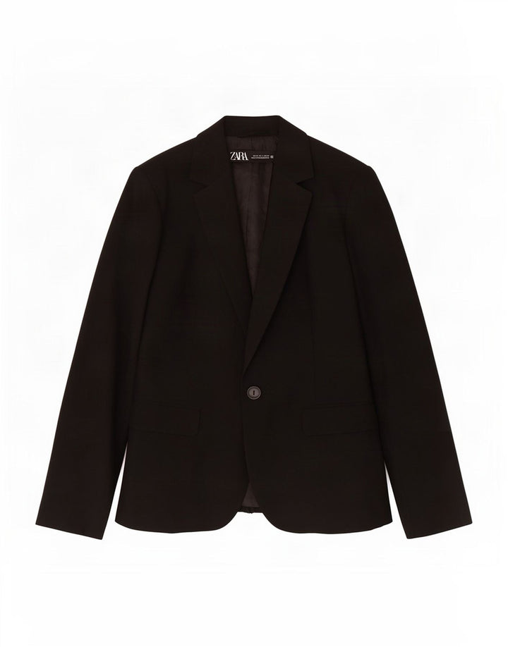 Женский пиджак на 1 пуговице Zara EU 36 XS, черный полиэстер