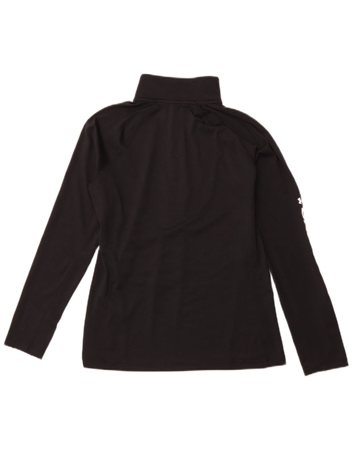 Женский топ с графическим принтом и воротником-молнией UNDER ARMOR, Великобритания 14, средний черный