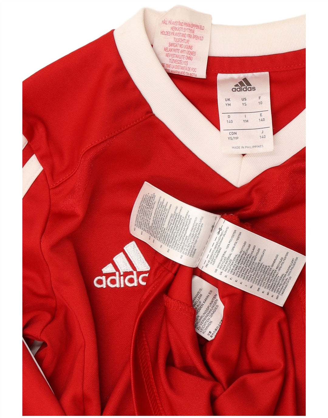 Топ Adidas Climalite для мальчиков с длинными рукавами 9-10 лет, средний красный полиэстер