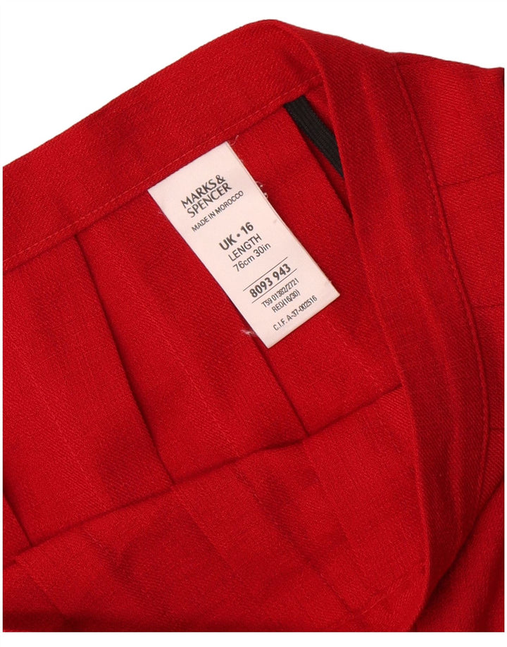 Женская плиссированная юбка Marks & Spencer UK 16, большая W32, красный полиэстер