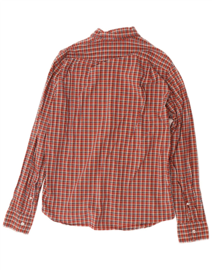 Мужская рубашка приталенного кроя J. CREW, хлопковая красная клетка среднего размера