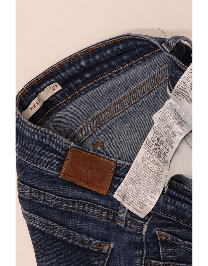 Женские узкие джинсы LEVI'S 712 W27 L30 синие, хлопок