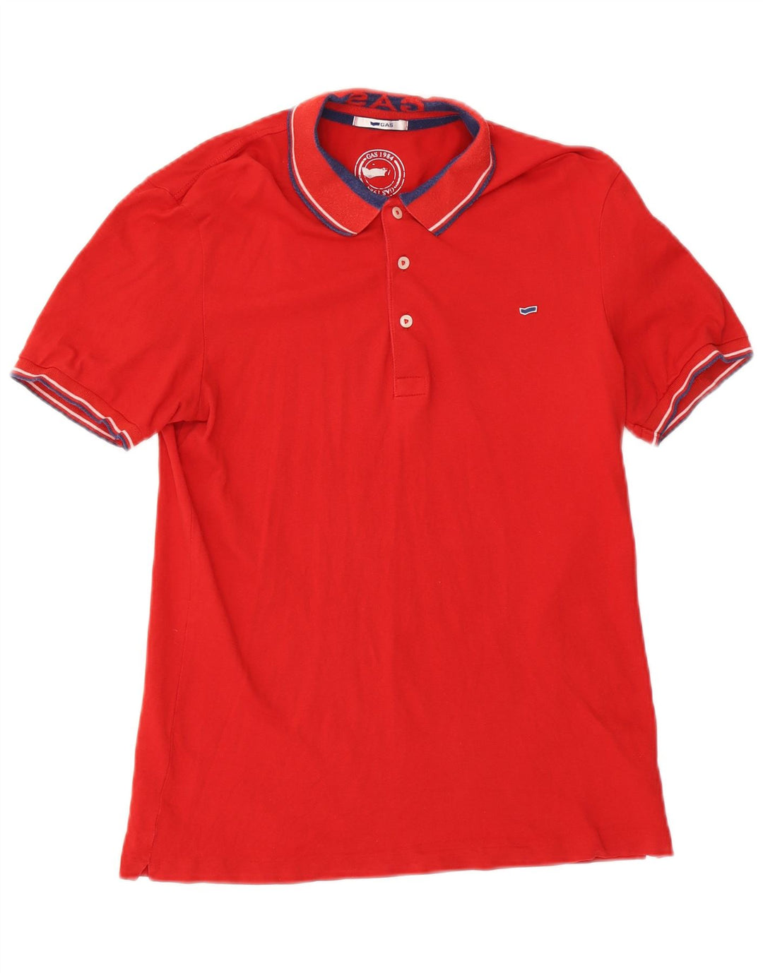 GAS Mens Polo Shirt XL Red Cotton