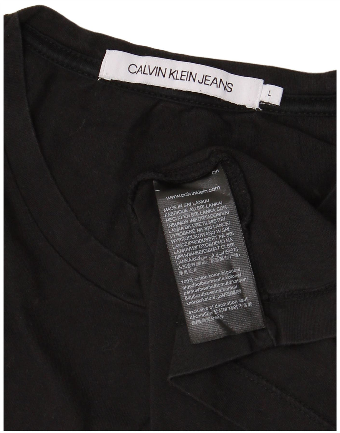 CALVIN KLEIN JEANS Мужская футболка с рисунком, большой черный хлопок
