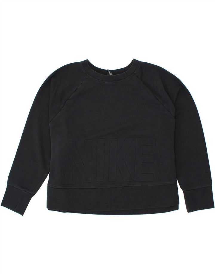 NIKE Womens Oversized Graphic Crop Sweatshirt Jumper UK 20 2XL Black Vintage Nike and Second-Hand Nike from Messina Hembry 